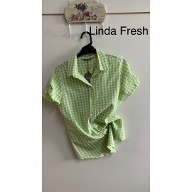 CAMISA CUADROS PISTACHO MUJER PRIVILEGE