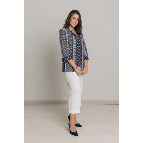 CONJUNTO ESTAMPADO MARINO/BLANCO MUJER BOGUAR