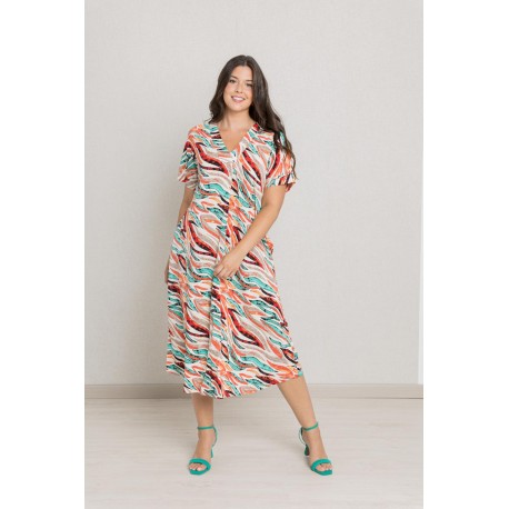 VESTIDO ESTAMPADO CON BOLSILLOS 