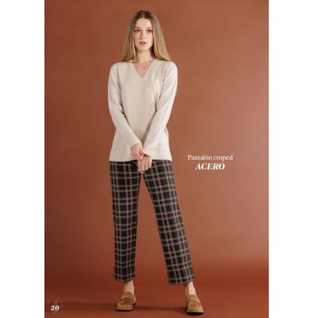 PANTALON CUADROS MUJER SISSUS MODA