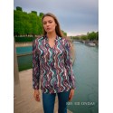 BLUSA ESTAMPADA DE GASA MUJER ROSSAN