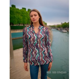 BLUSA ESTAMPADA DE GASA MUJER ROSSAN