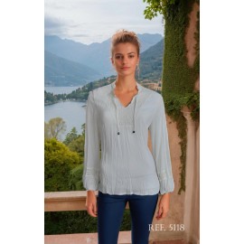 BLUSA LISA BLANCA DE GASA MUJER ROSSAN 