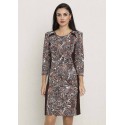 VESTIDO ESTAMPADO CON COSTADILLOS EN NEGRO MUJER BOGUAR