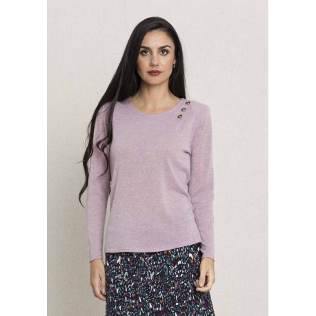 JERSEY LISO CON BOTONES EN EL HOMBRO MUJER BOGUAR +COLORES