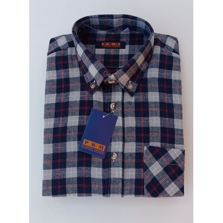 CAMISA FRANELA  HOMBRE CUADROS PKM 