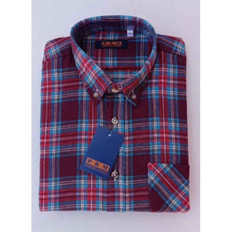 CAMISA FRANELA  HOMBRE CUADROS PKM 