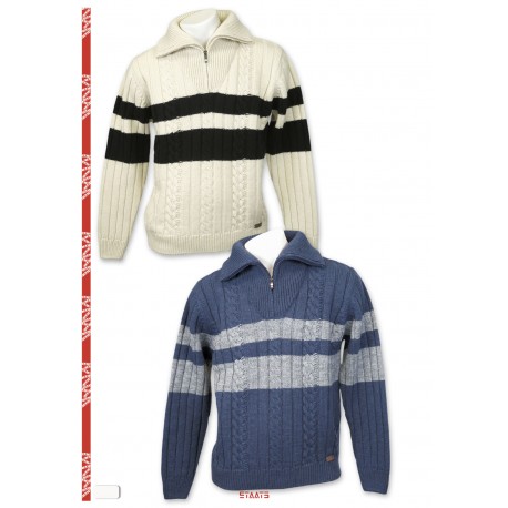Jersey de hombre cuello semicisne  en color verde staats