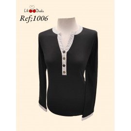 Camiseta de punto fino beige mujer lili dudu