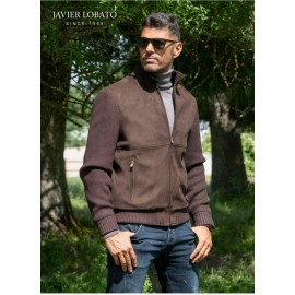 CAZADORA COMBINADA MARRON DE HOMBRE DE JAVIER LLOBATO