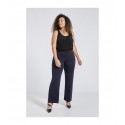 PANTALÓN DE PUNTO RECTO AZUL MARINO SPG WOMAN