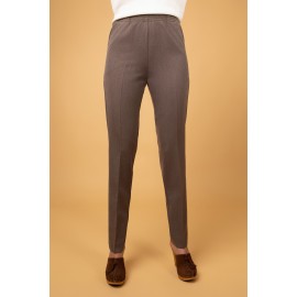PANTALON RECTO MARRON MUJER GOMA TAYRON´S
