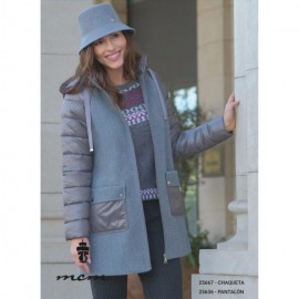 ABRIGO COMBINADO GRIS MUJER MCM