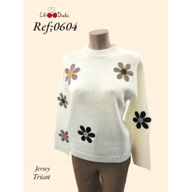 JESESEY CON BORDADO DE FLORES LILI DUDU +COLORES