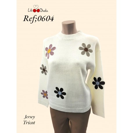 JESESEY CON BORDADO DE FLORES LILI DUDU +COLORES
