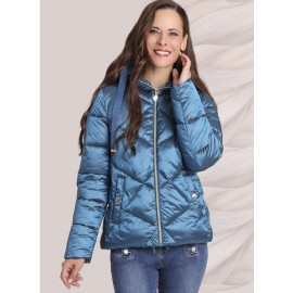 PARKA ACOLCHADA BRILLO AZUL COBALTO