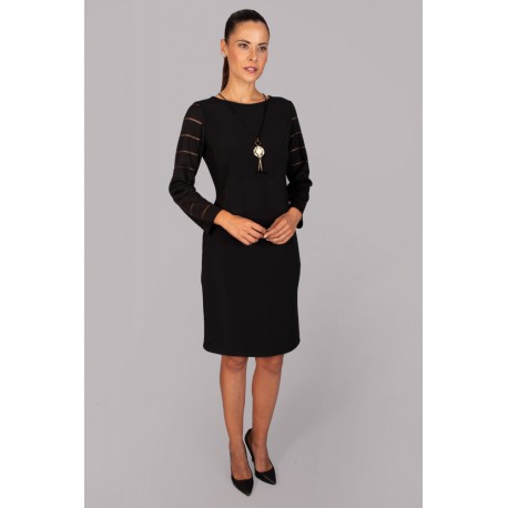 Vestido negro de mujer chema blanco
