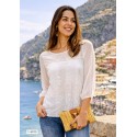 BLUSA BLANCA BORDADA MUJER ROSSAN
