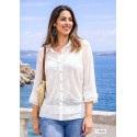 CAMISA BLANCA CON BORDADOS MUJER ROSSAN