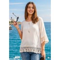 CAMISA LISA MEJICANA BLANCA MUJER ROSSAN