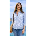 CAMISA RAYAS CON BORDADOS MUJER ROSSAN
