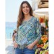 CAMISA ESTAMPADA CON VOLANTES MUJER ROSSAN