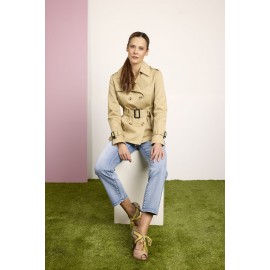 Gabardina corta de mujer con doble botonadura Roberto Bassi Woman