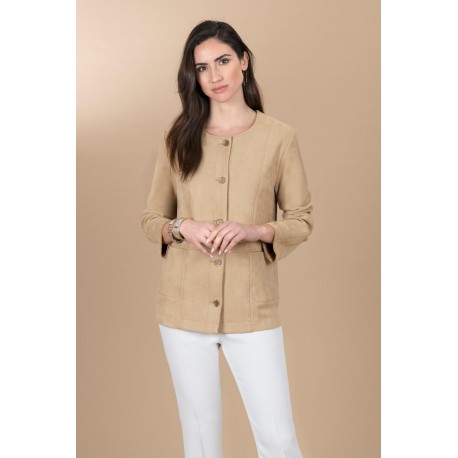 CHAQUETA DE ANTELINA CAMEL MUJER ESTEFANIA RODRIGUEZ