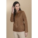 CHAQUETA MARRON ANTELINA CON POLIPIEL MUJER ESTEFANIA RODRIGUEZ