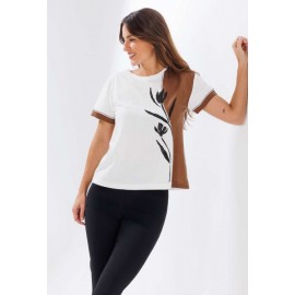 CAMISETA  CON ESTAMPADO DELANTERO DE MUJER SISSUS MODA