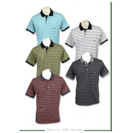 POLO RAYAS HOMBRE CON BOLSILLO DE BONCCIANI