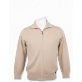 Chaqueta punto  beige de G54 con cremallera