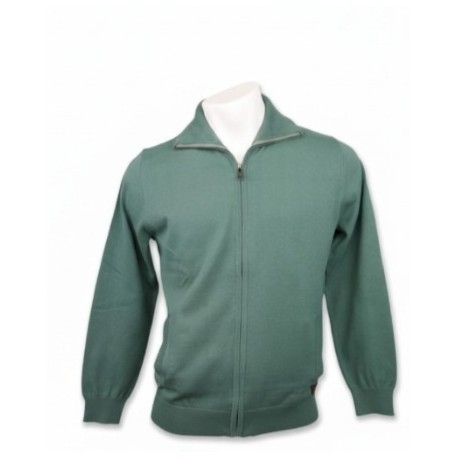 Chaqueta punto verde de G54 con cremallera