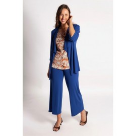 CHAQUETA LARGA AZULON CON PLIEGUE MUJER BOGUAR