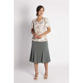 FALDA 6 PIEZAS LISA EN CREPE MUJER BOGUAR +COLORES