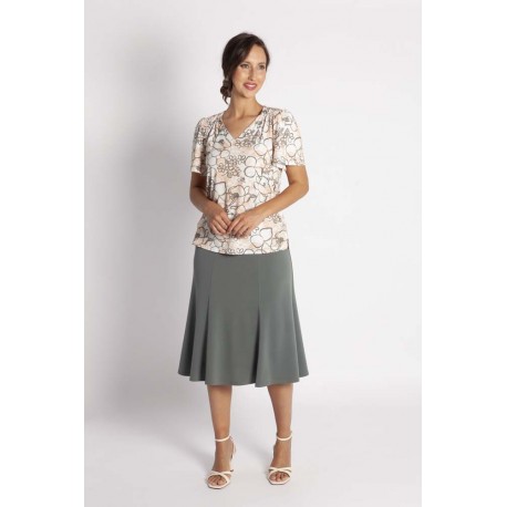 FALDA 6 PIEZAS LISA EN CREPE MUJER BOGUAR +COLORES