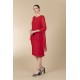 VESTIDO ROJO CON SOBRECAPA  MUJER ESTEFANIA RODRIGUEZ
