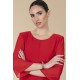 VESTIDO ROJO CON SOBRECAPA  MUJER ESTEFANIA RODRIGUEZ