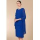 VESTIDO AZULON CON SOBRECAPA  MUJER ESTEFANIA RODRIGUEZ