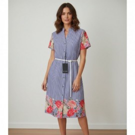 VESTIDO CAMISERO RAYAS MUJER ESTEFANIA RODRIGUEZ