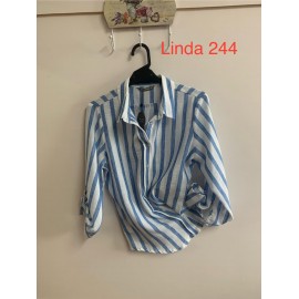 Camisa rayas azul mujer privilege