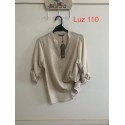 Camisa rayas beige mujer privilege