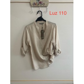 Camisa rayas beige mujer privilege