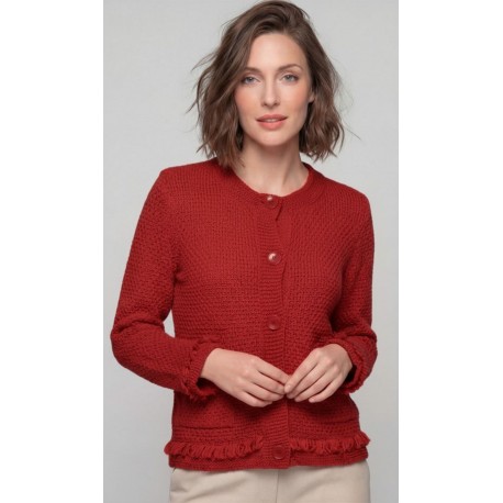 CHAQUETA ROJA FLECOS CON BOLSILLO MUJER TACHY ZUCCA 