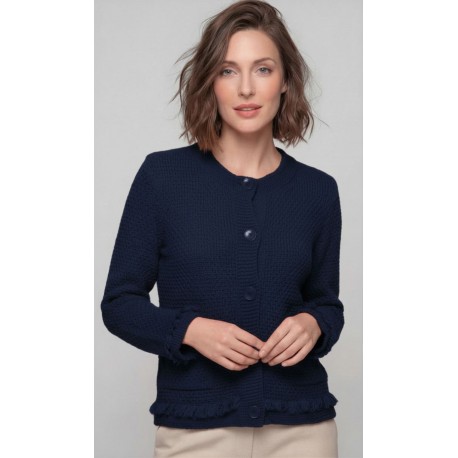 CHAQUETA AZUL MARINO FLECOS CON BOLSILLO MUJER TACHY ZUCCA 