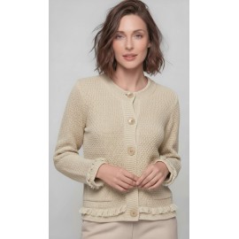 CHAQUETA BEIGE FLECOS CON BOLSILLO MUJER TACHY ZUCCA 