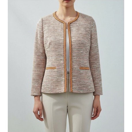 Chaqueta de mujer tweed con pasamanería MUJER ESTEFANIA RODRIGUEZ