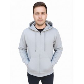 sudadera abierta con capucha gris hombre losan