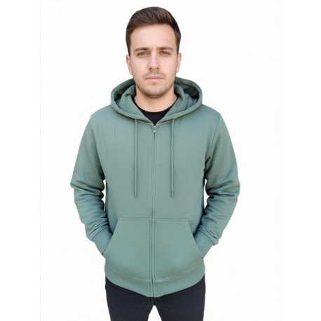 sudadera abierta con capucha gris hombre losan