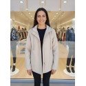 CHUBASQUERO BEIGE CON CAPUCHA MUJER LOSAN